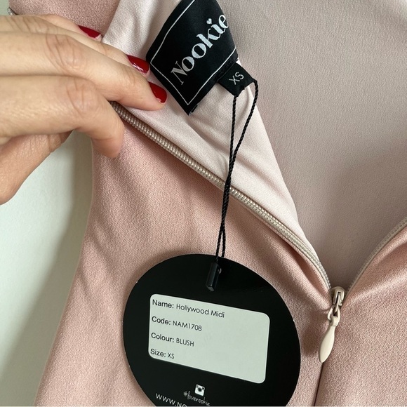 Nookie Hollywood Midi Blush Pink Dress with Cutouts XS NWT - Picture 6 of 6